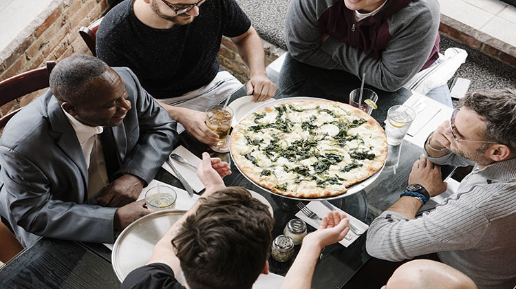 customers, white pie