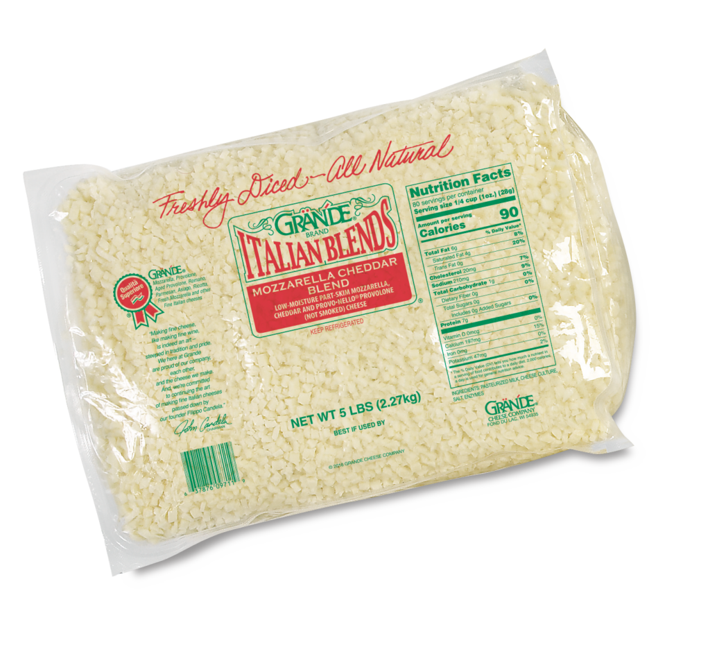 00711-Grande Mozzarella Cheddar Blend Dice 5lb