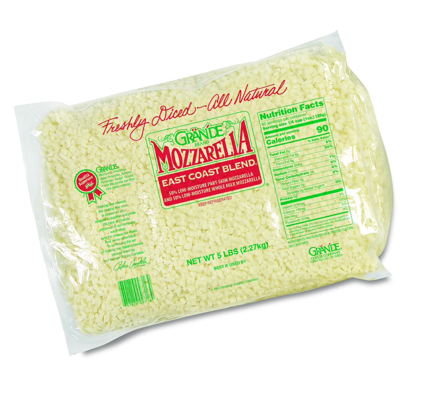 east coast blend, mozzarella