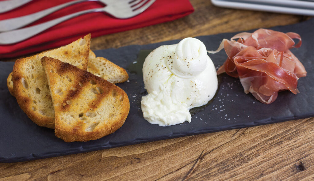 burrata prosciutto