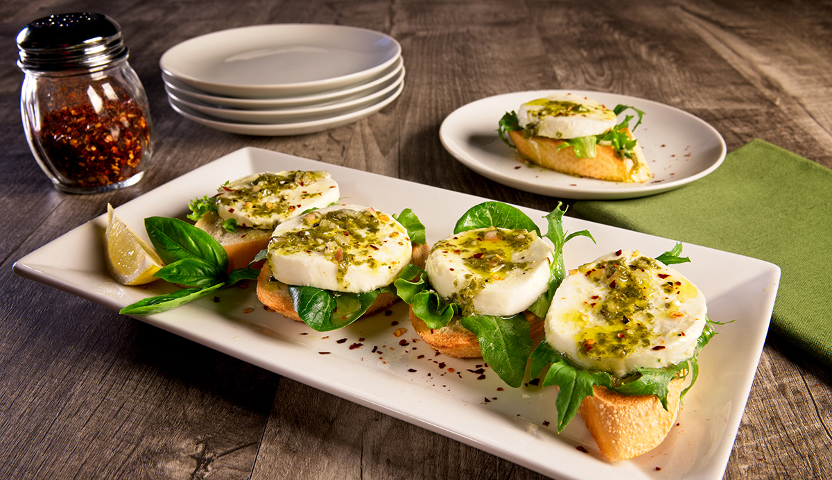 Marinated Mozzarella Bruschetta