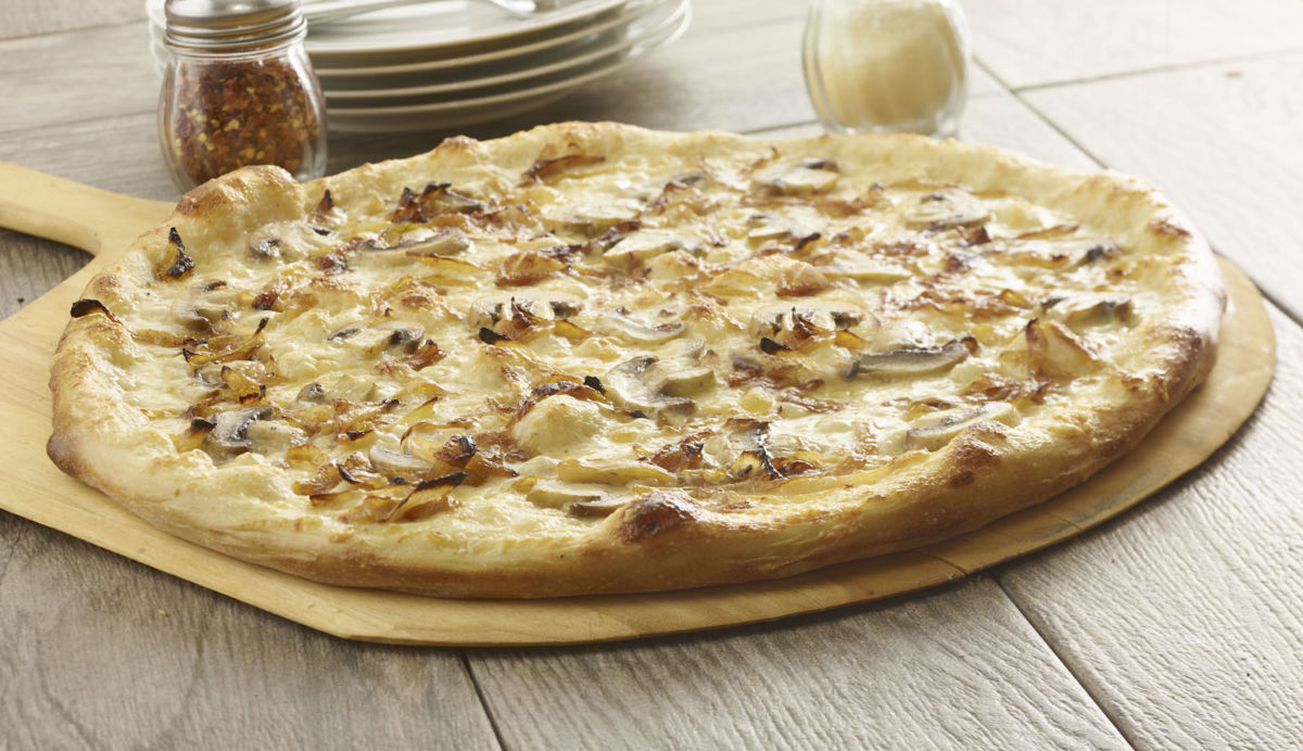 Mushroom And Caramelized Onion Pizza