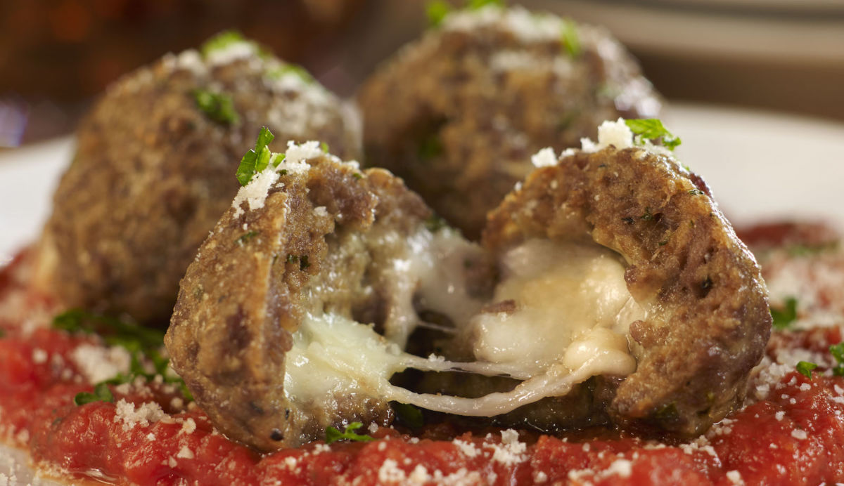 Provolone Cheese Stuffed Meatballs