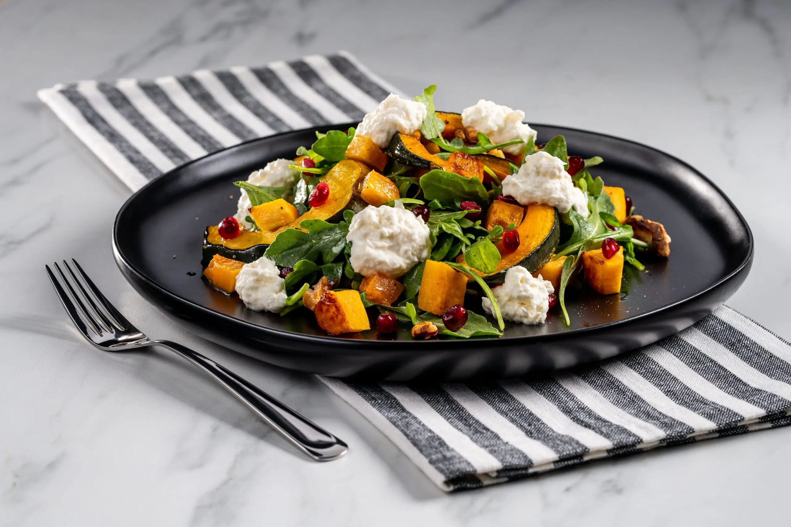 squash and stracciatella salad
