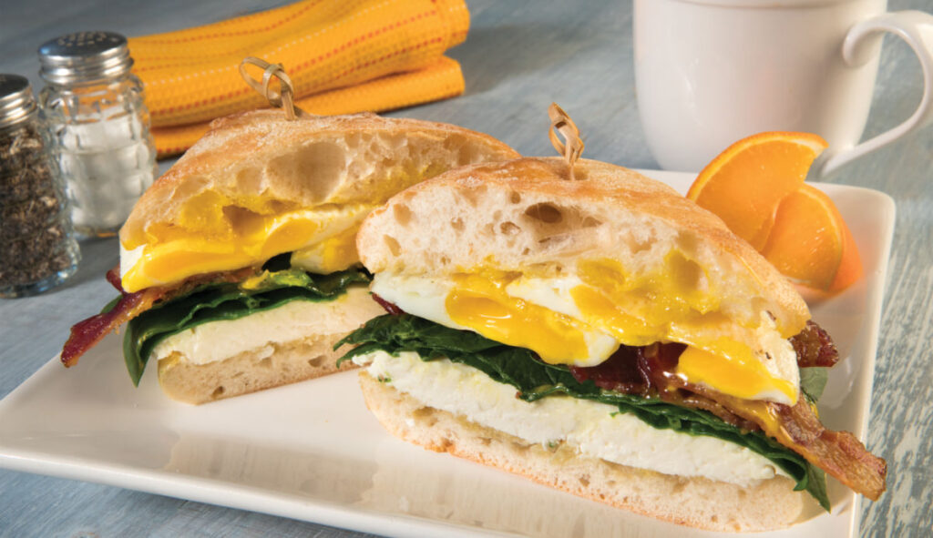 ricotta bacon egg ciabatta